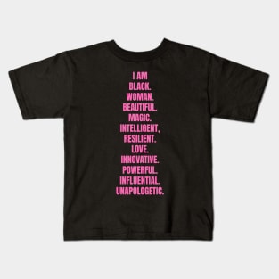 I Am A Powerful Black Woman | African American | Black Queen Kids T-Shirt